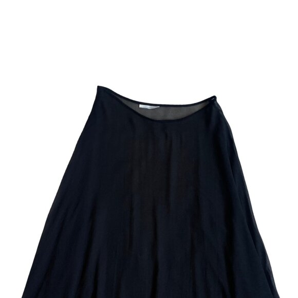 sheer black flowy embroidered skirt with fringe tassels fits XS/S - Picture 4 of 8